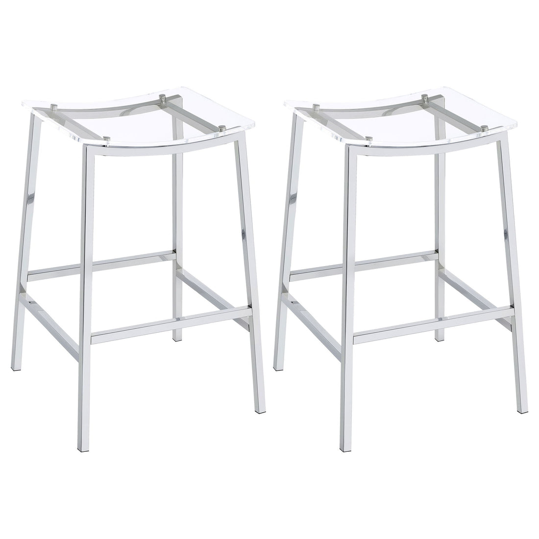 Staten - Backless Bar Stool (Set of 2) - Chrome