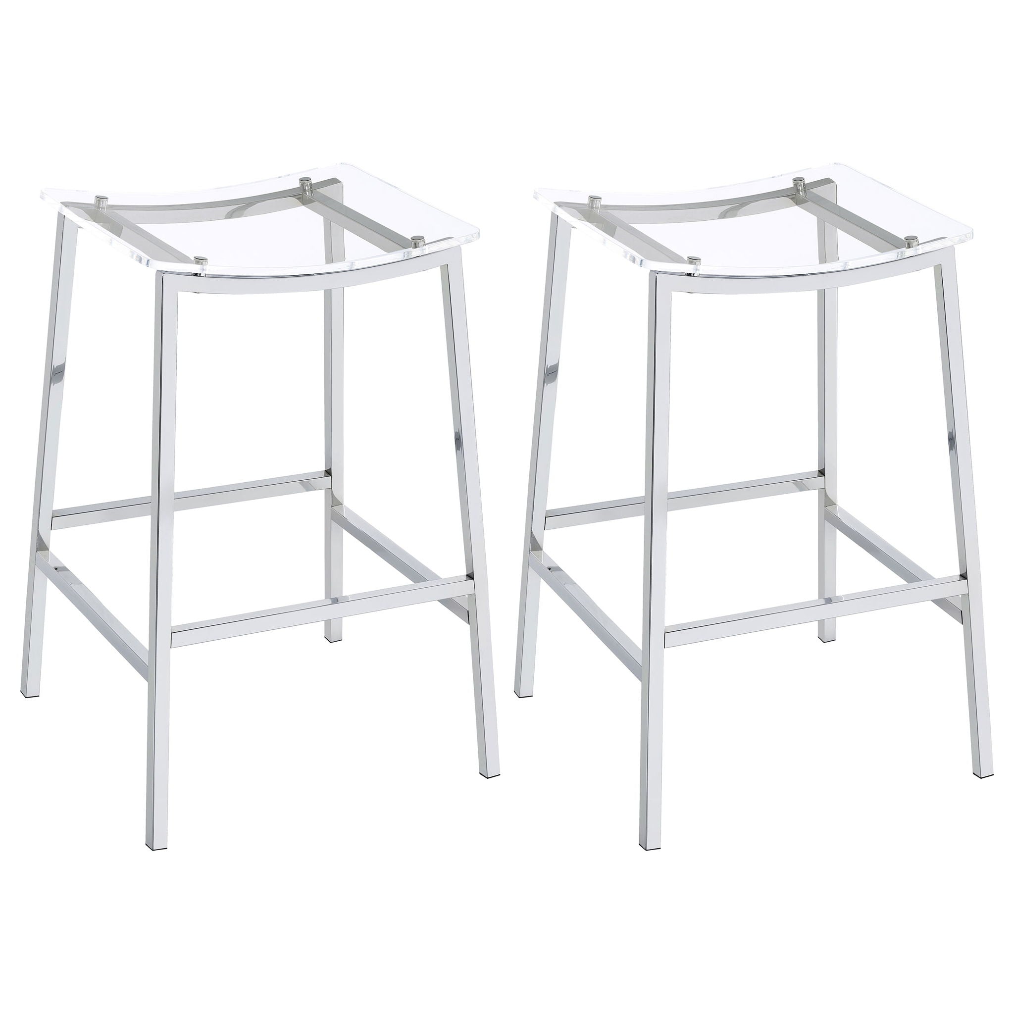 Staten - Backless Bar Stool (Set of 2) - Chrome