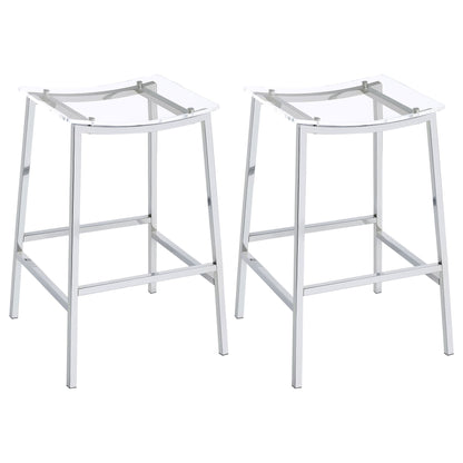 Staten - Backless Bar Stool (Set of 2) - Chrome