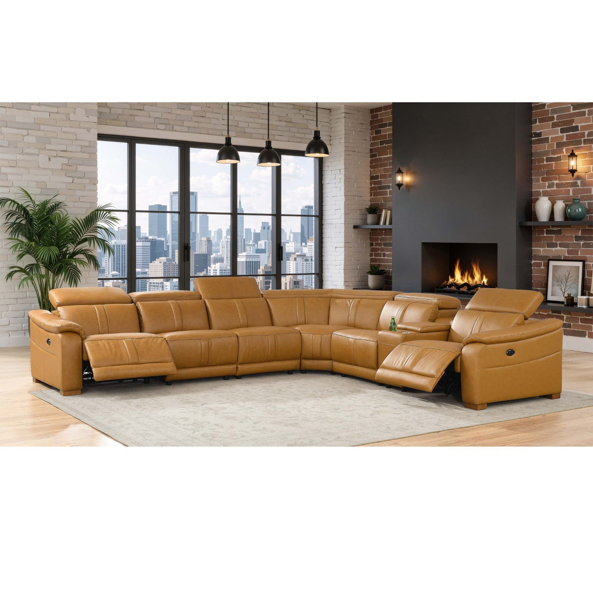 Modular Sectional &amp; Recliner Seat And Adjustable Headrest