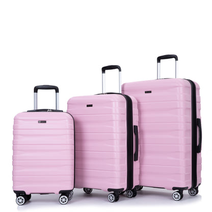 3 Piece Luggage Sets Lightweight &amp; Durable Expandable Suitcase With Two Hooks