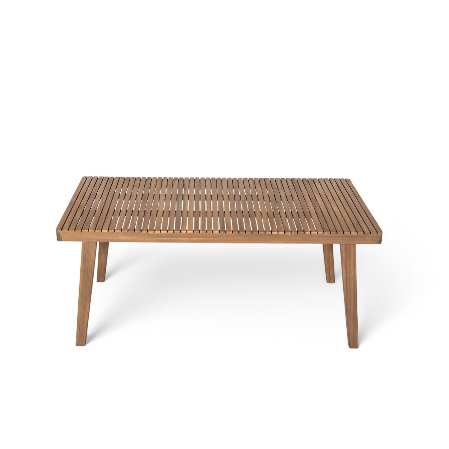 Outdoor Dining Table With Slatted Top, Ideal For Patio