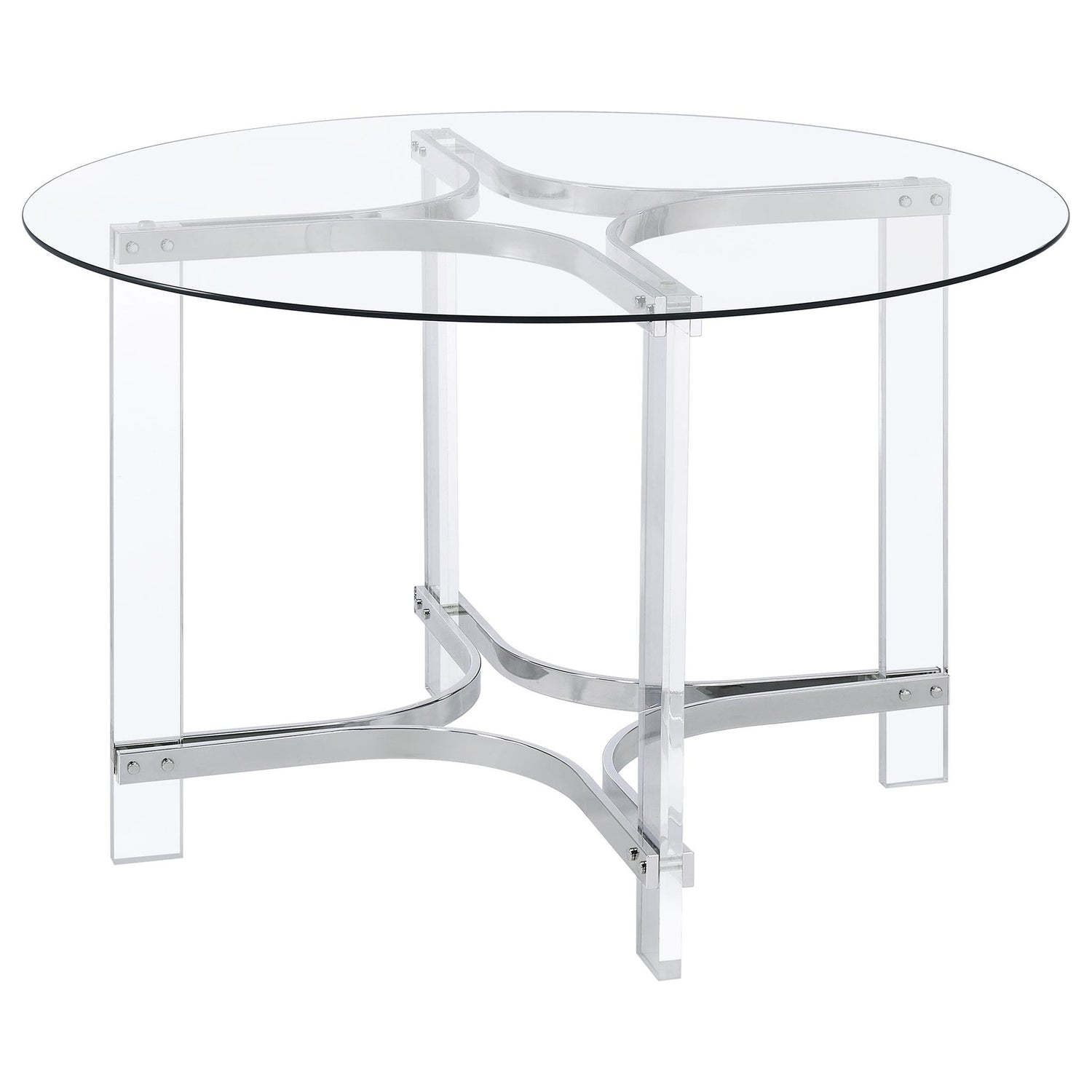 Uptown - 5 Piece Round Dining Set - Chrome