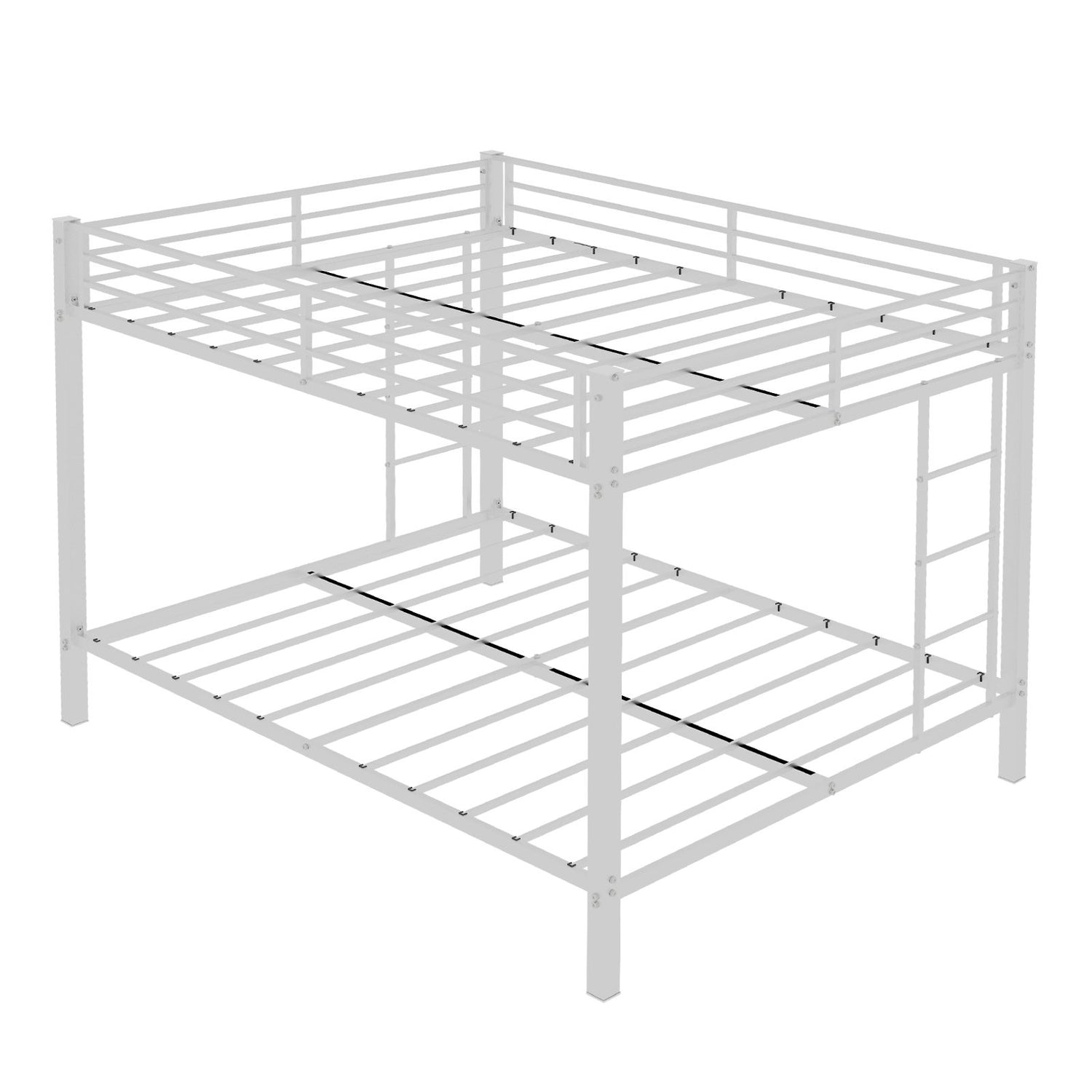 Bunk Bed For Kids, Convertible Frame With Ladders &amp; Guardrail