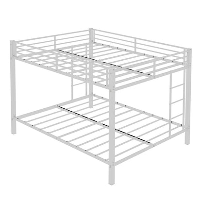 Bunk Bed For Kids, Convertible Frame With Ladders &amp; Guardrail
