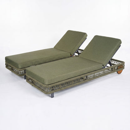 Outdoor Chaise Lounge &amp; Wheels, 5 Position Adjustable Backrest