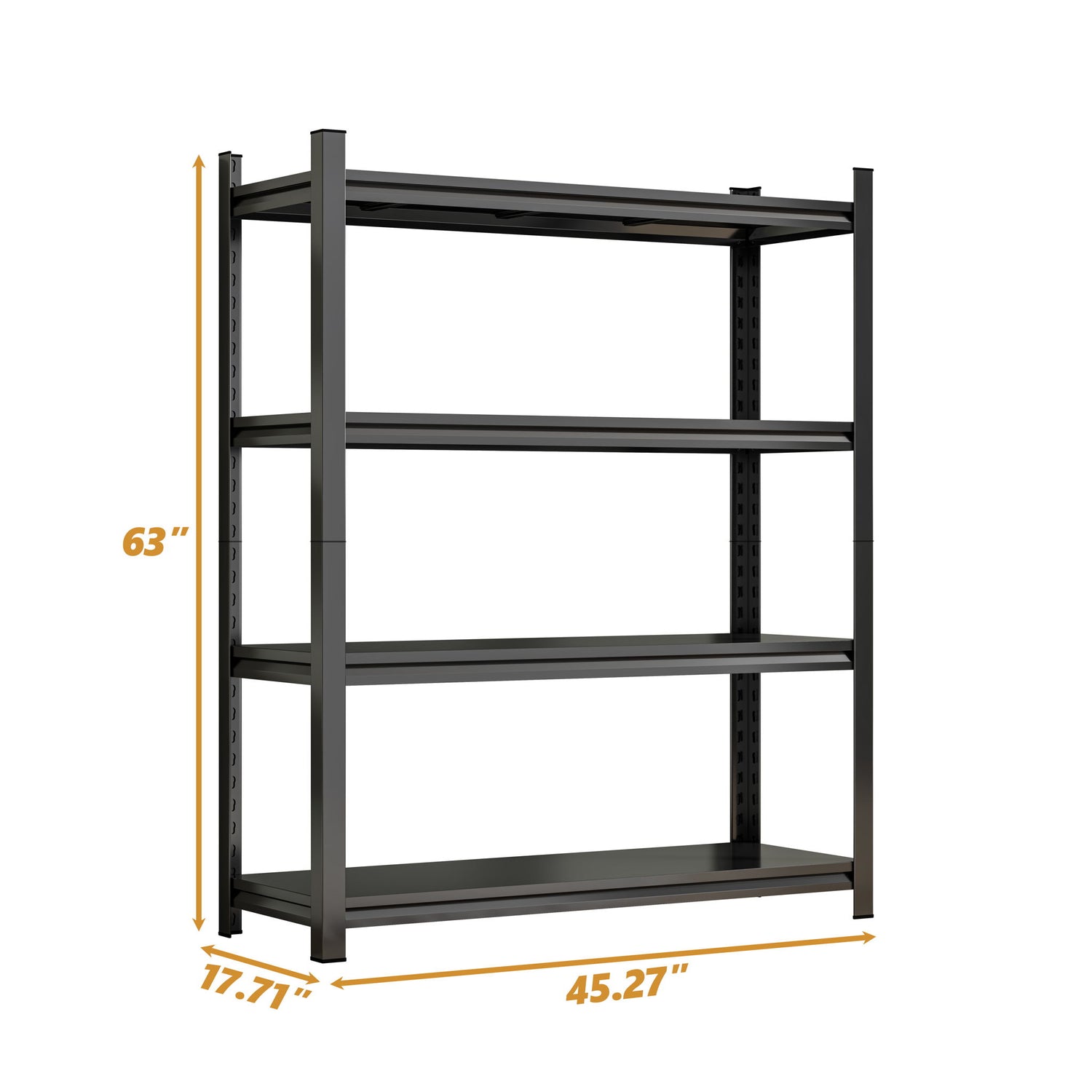 4-Tier Height-Adjustable Storage Rack, Vertical Organizer, Assembly Required - Black