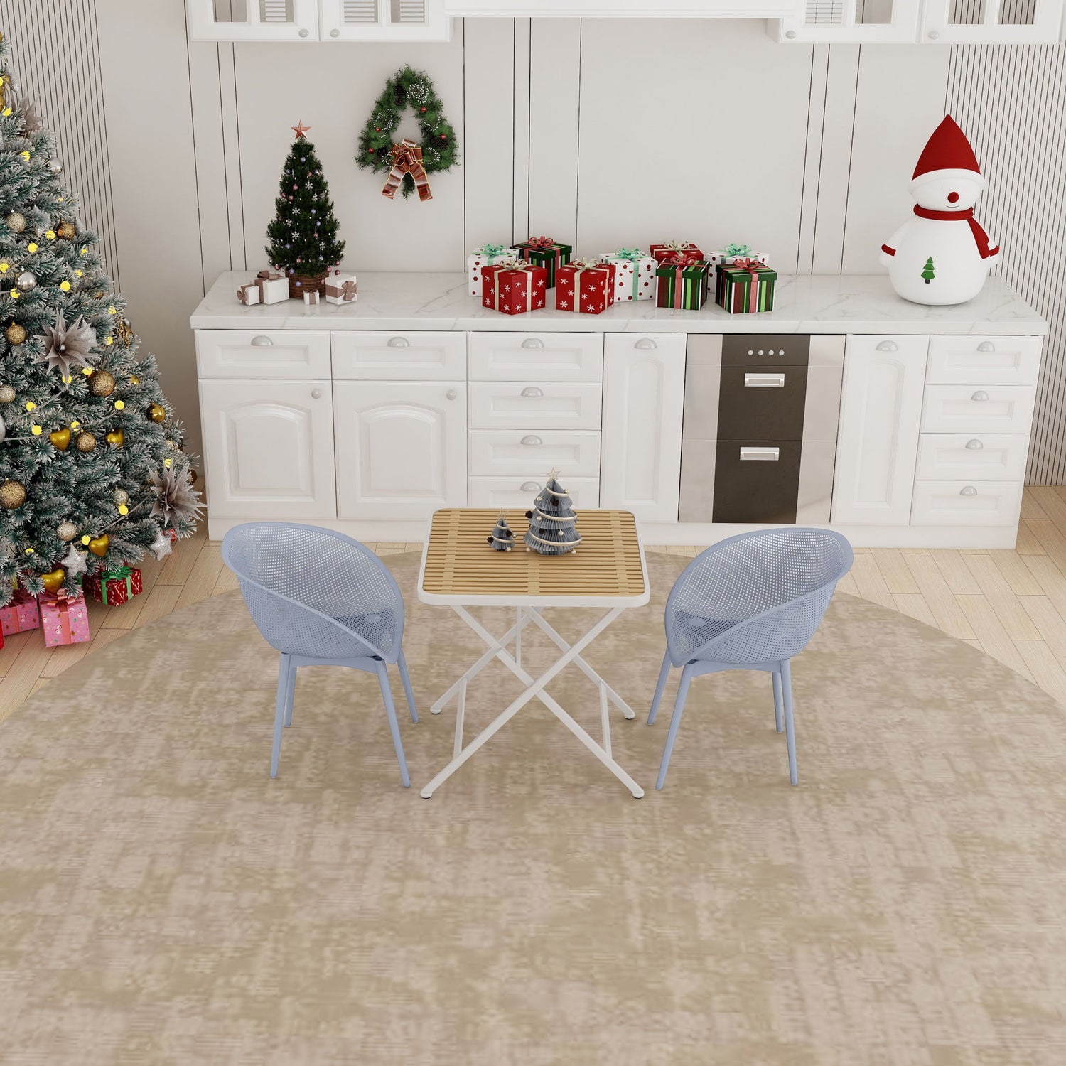 2 Pack Lounge Chair Set &amp; Folding Square Table