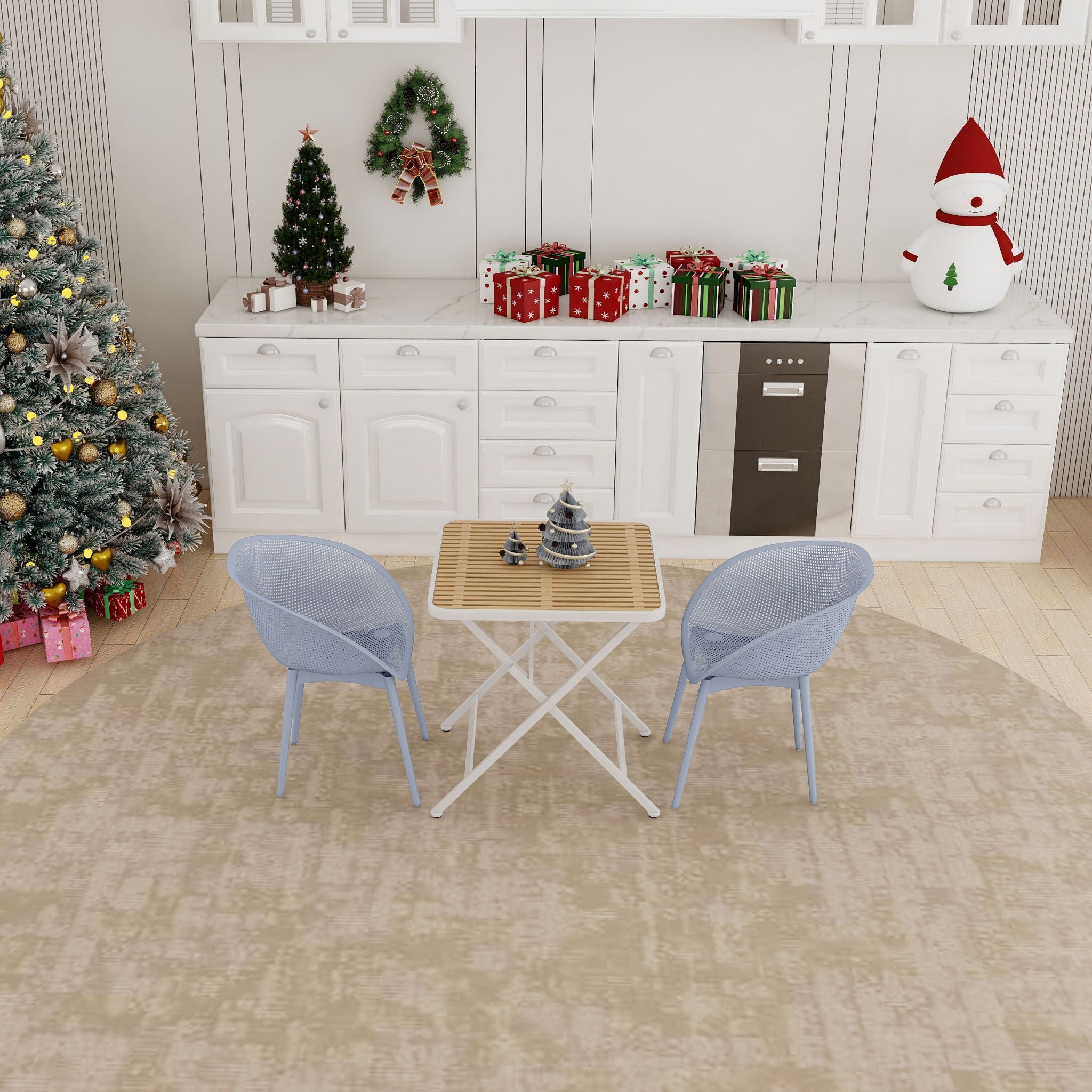 2 Pack Lounge Chair Set &amp; Folding Square Table