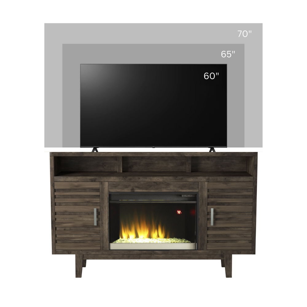 Avondale - Electric Fireplace TV Console For TVs Up To 70&quot; - Charcoal Brown