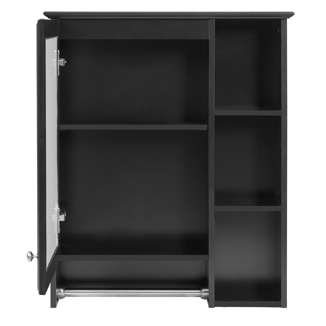 Modern 3 In 1 Bathroom Mirror Cabinet With Adjustable Shelf &amp; Towel Bar