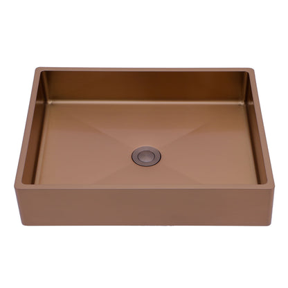 19&quot; X 15&quot; Stainless Steel Bathroom Sink With Pop Up Drain, Nano Surface - Rose Gold