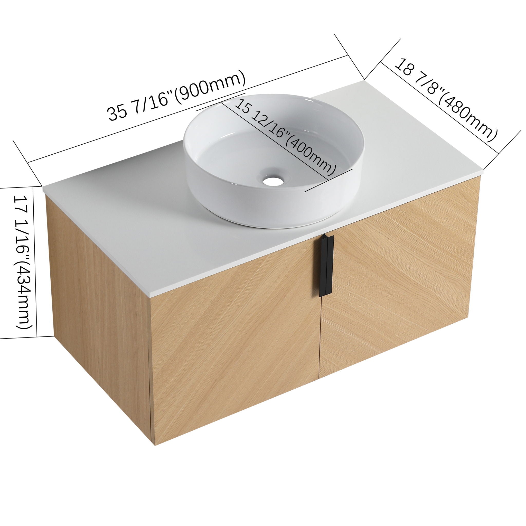 Wall Mounted Bathroom Vanity With Art Sink