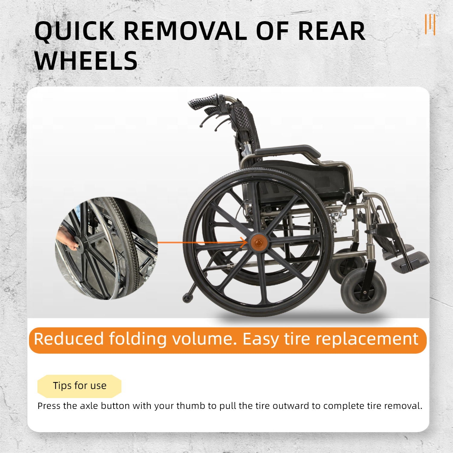 Lightweight Foldable Nursing Wheelchair For Adults Double X Force Support, 300Lbs Capacity, Breathable Cushion &amp; Anti Backflip Design With Tires, Adjustable Seat Belt, Quick Release Wheels - Gray