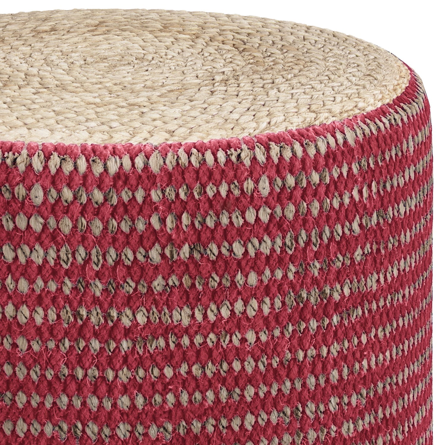 Larissa - Handcrafted Round Braided Pouf