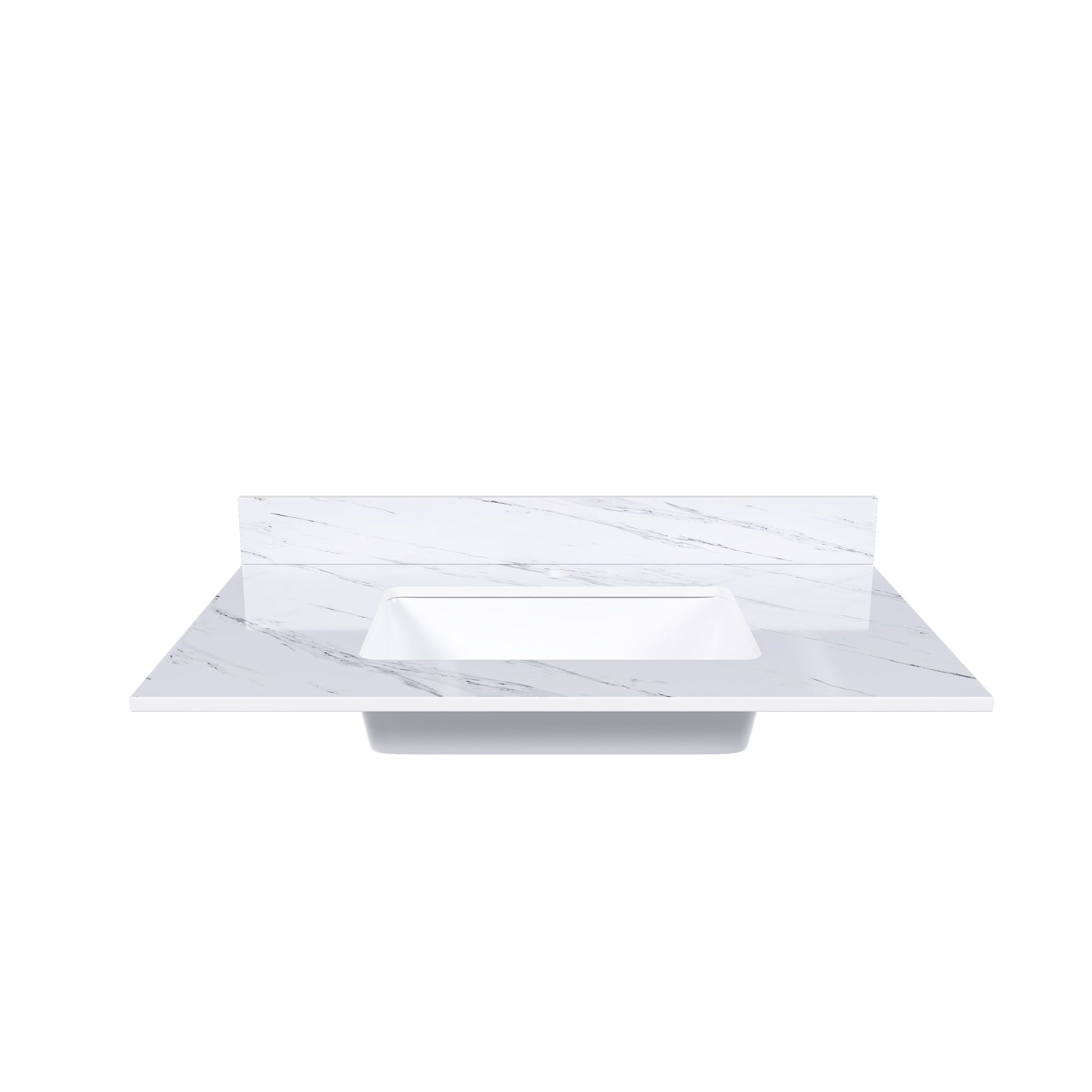 Bianco Carrara Venato Marble Vanity Top With Pre Drilled Faucet Hole And Undermount Sink