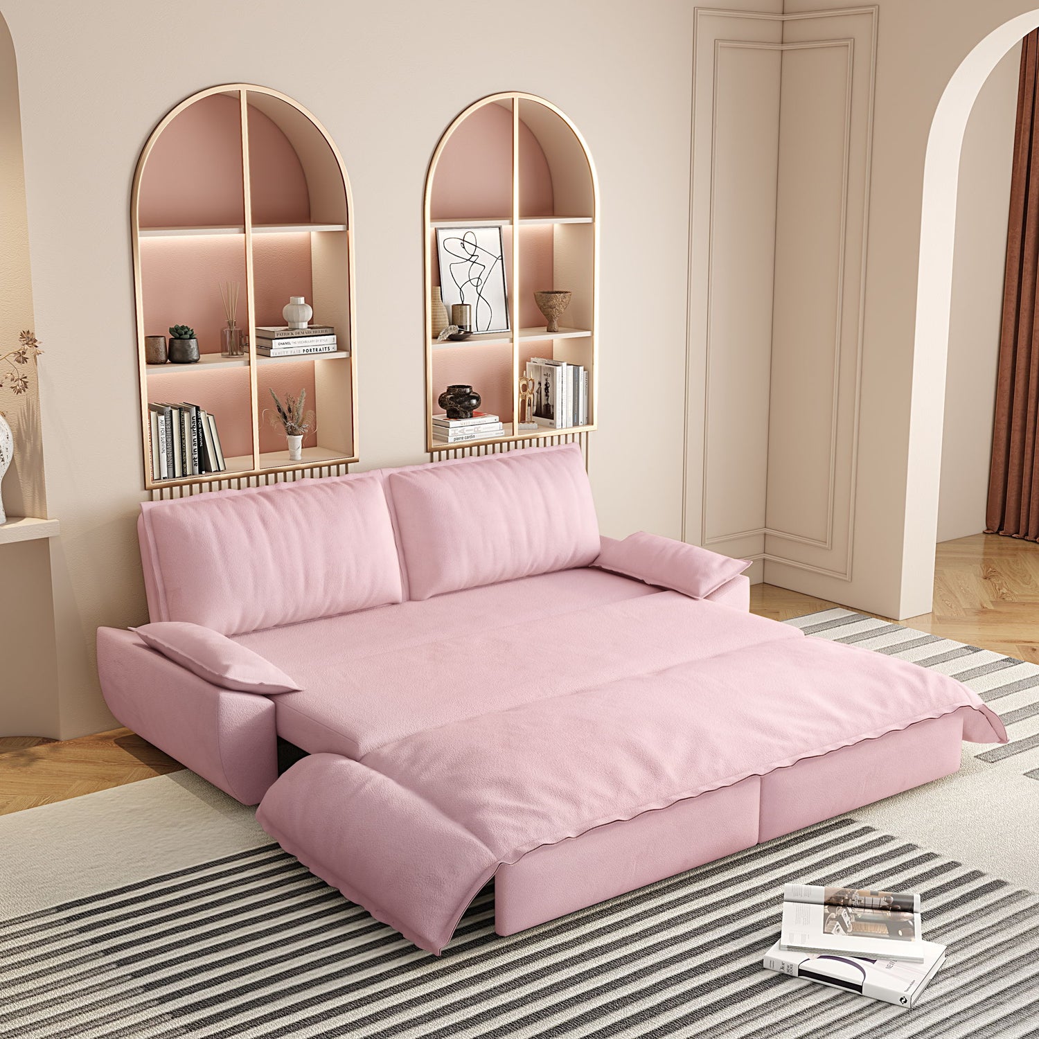 Queen Pull Out Bed, 3 In 1 Convertible Sleeper Sofa