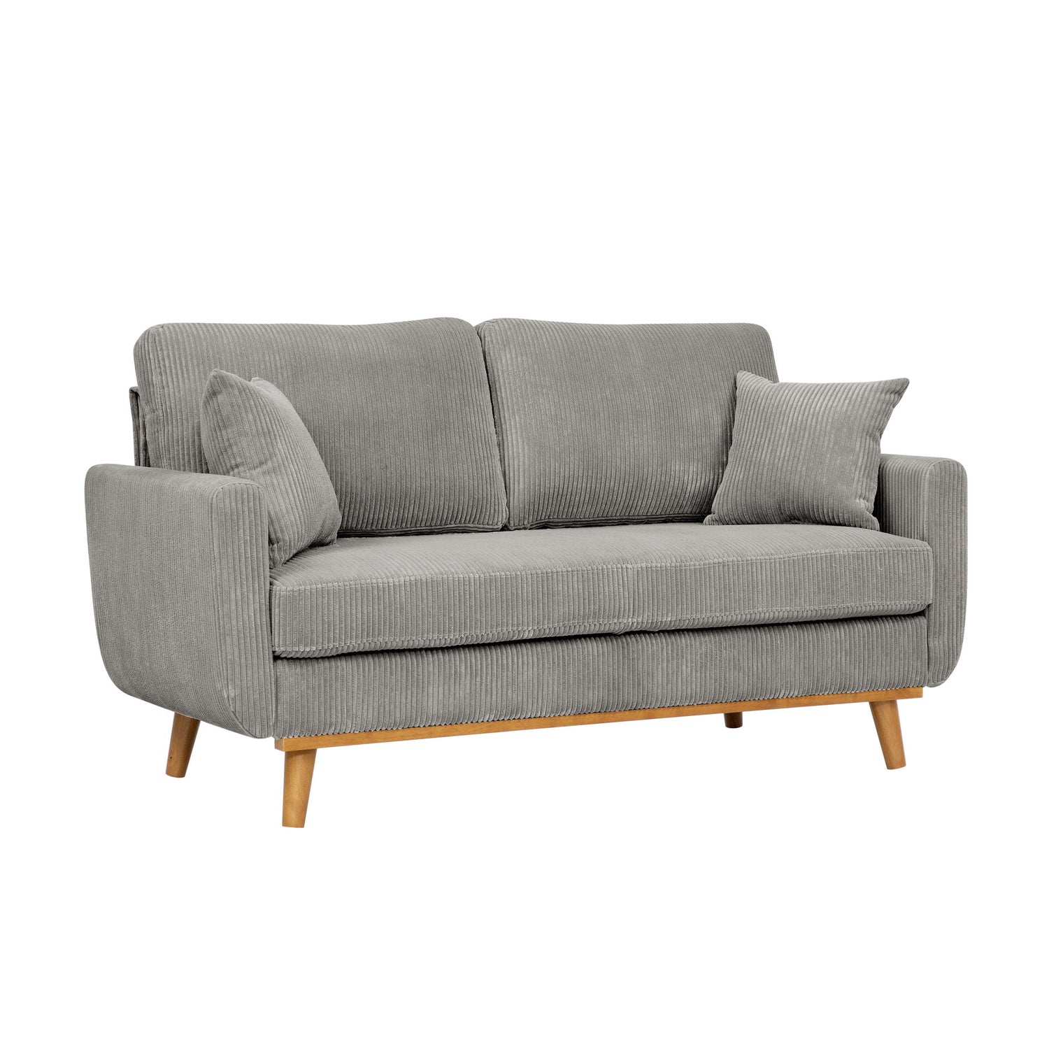 Upholstered Loveseat With Arms And Pillows