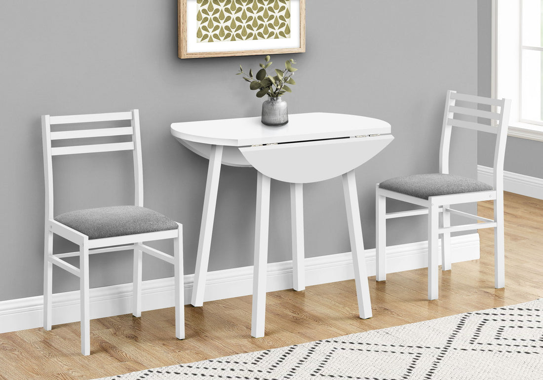 3 Pieces Dining Table Set, Small, Drop Leaf, Contemporary &amp; Modern
