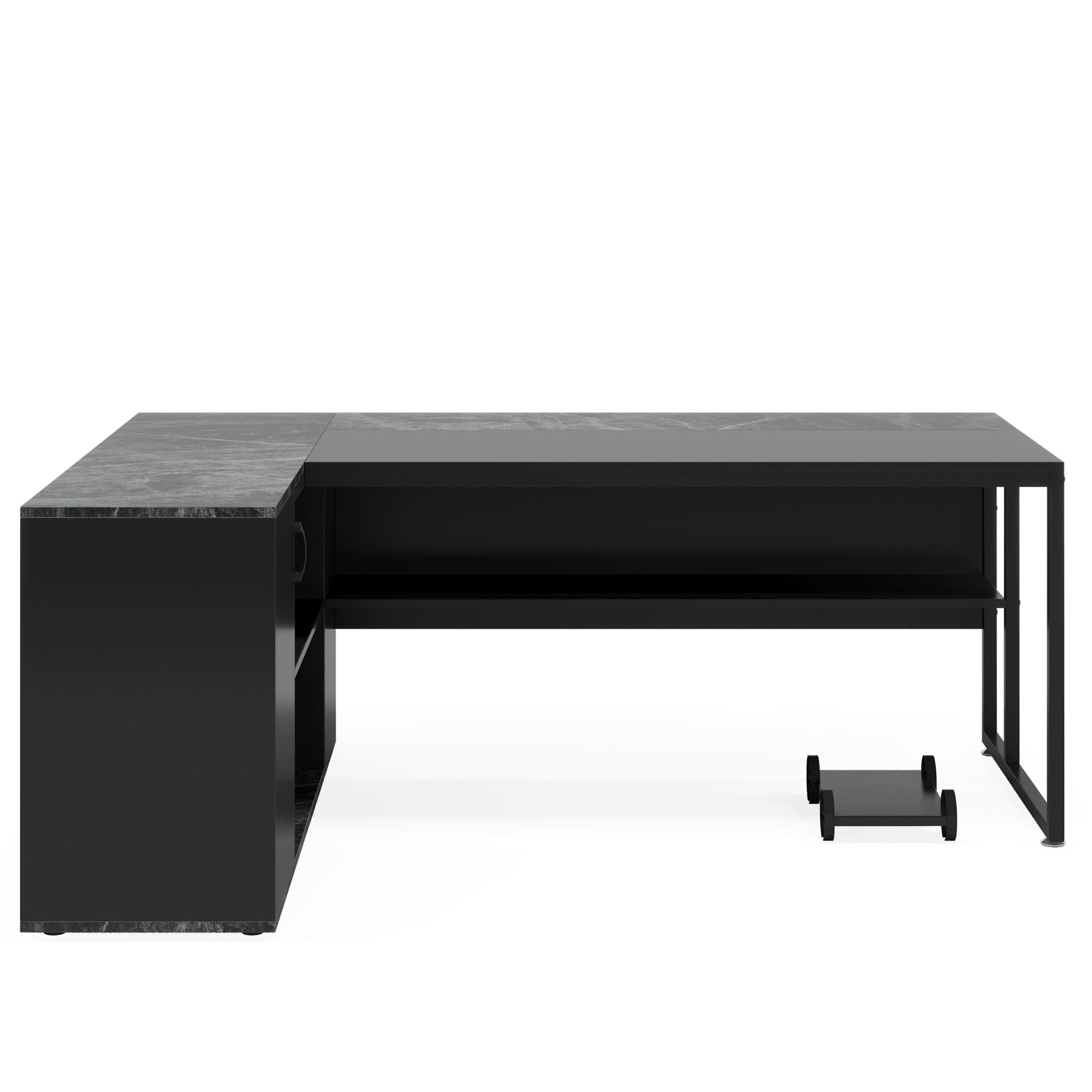 L-Shaped Executive Desk With Cabinet Storage