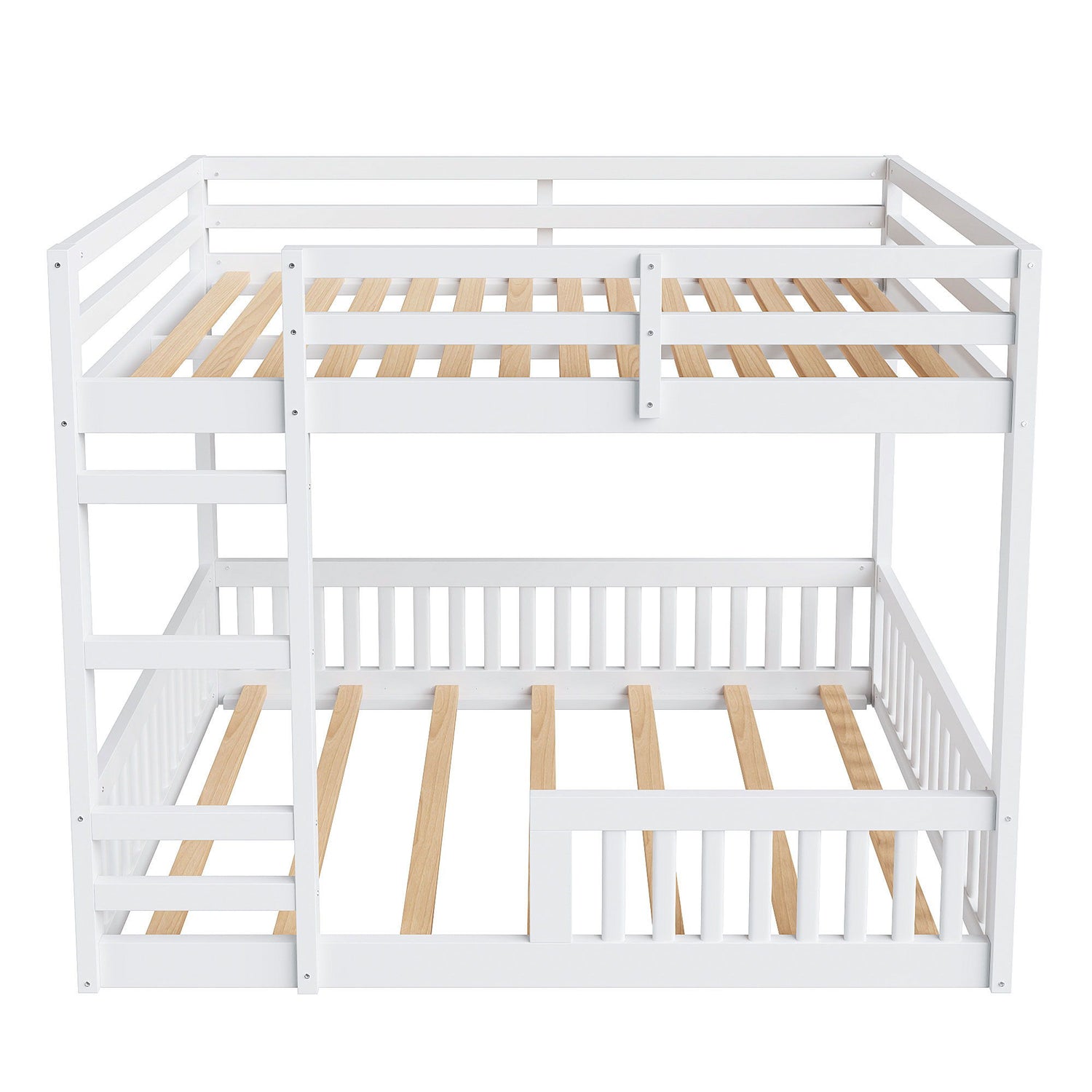 Stylish Bunk Bed With Ladder And Guardrails