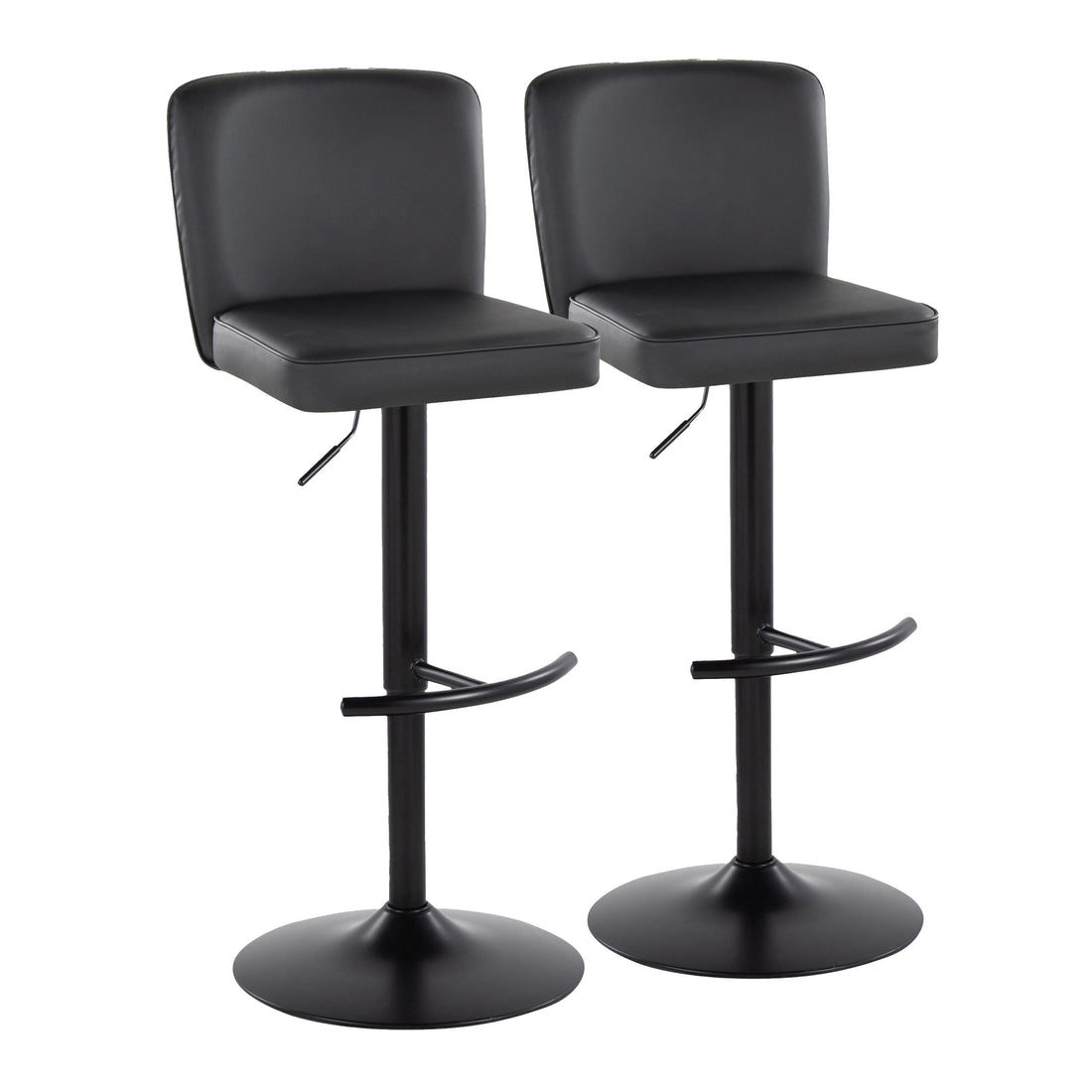 Henry - Contemporary Adjustable Barstool &amp; Swivel With Rounded T Footrest (Set of 2)