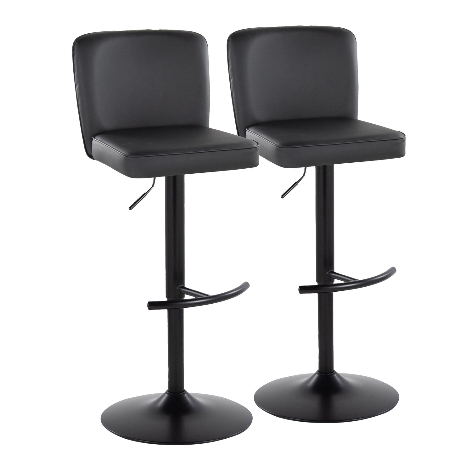 Henry - Contemporary Adjustable Barstool &amp; Swivel With Rounded T Footrest (Set of 2)