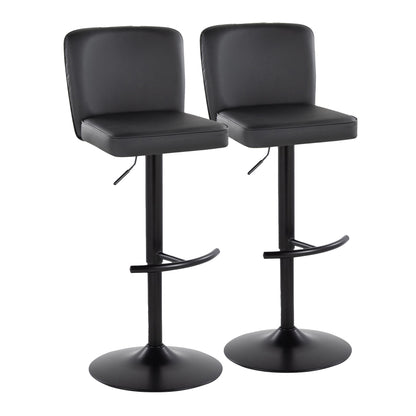 Henry - Contemporary Adjustable Barstool &amp; Swivel With Rounded T Footrest (Set of 2)