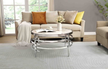 Elegant Round Table With Sintered Stone Top &amp; Sturdy Metal Frame