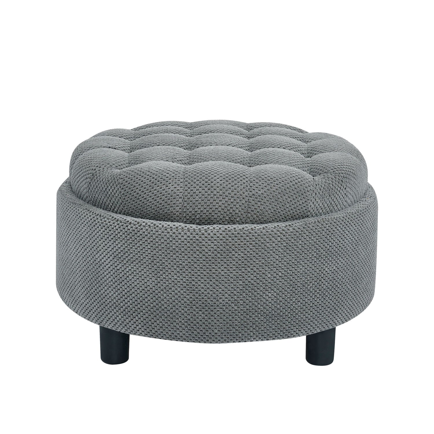 Storage Round Footstool Table Ottoman