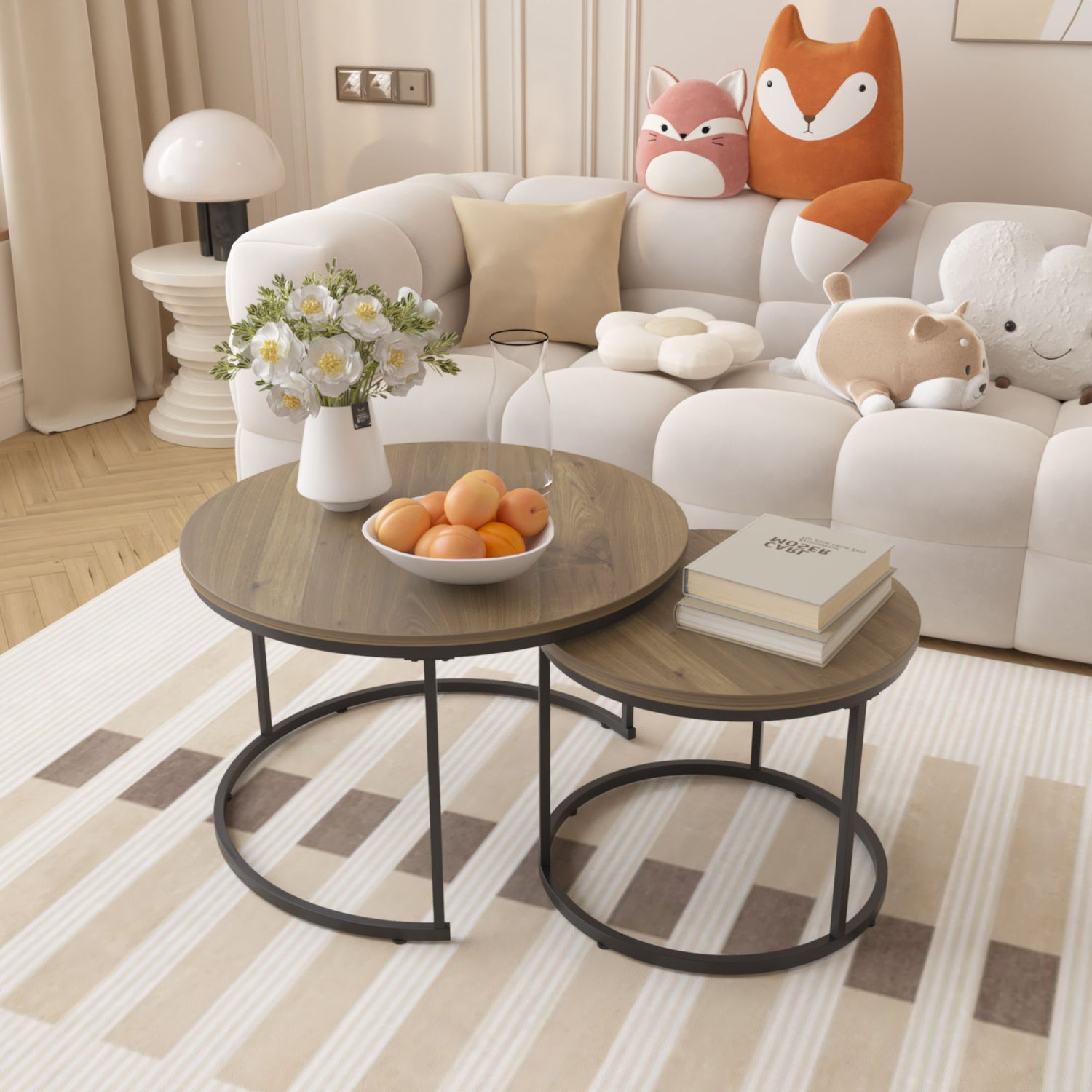 Round Nesting Coffee Table (Set of 2)