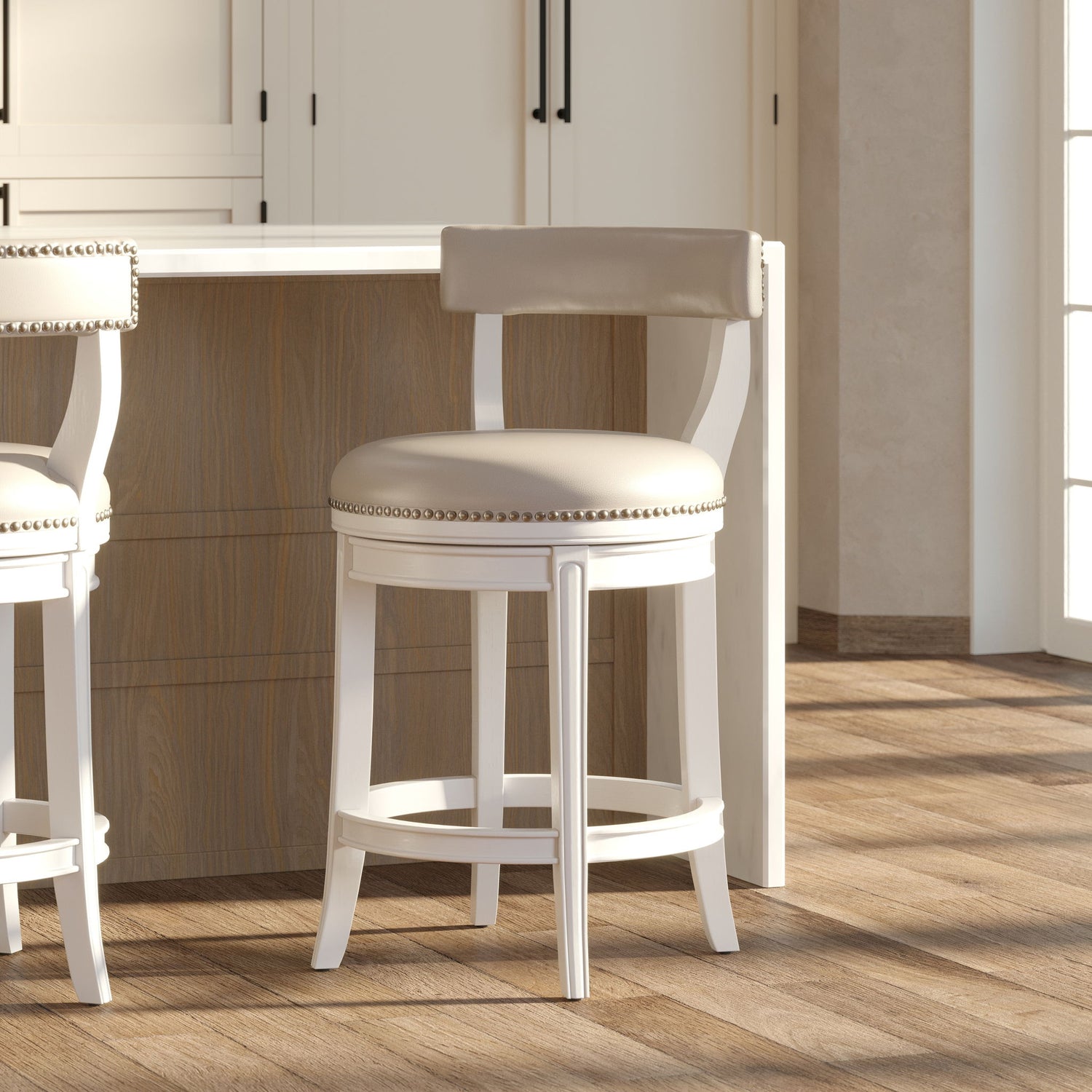 Stool &amp; Upholstered Seat And Back