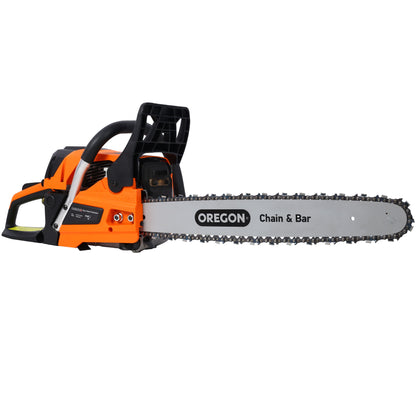 62Cc Gas Powered Chainsaw With 20&quot; Oregon Chain &amp; Bar 2 Cycle Petrol Handheld Cordless Design Epa Compliant - Orange