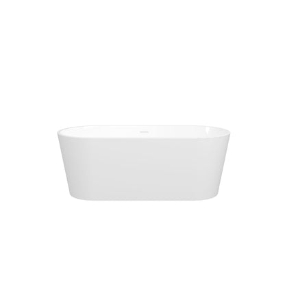 Freestanding Bathtub, Modern &amp; Contemporary Design Soaking Tub With Brushed Nickel Pop-Up Drain And Minimalist Design Overflow