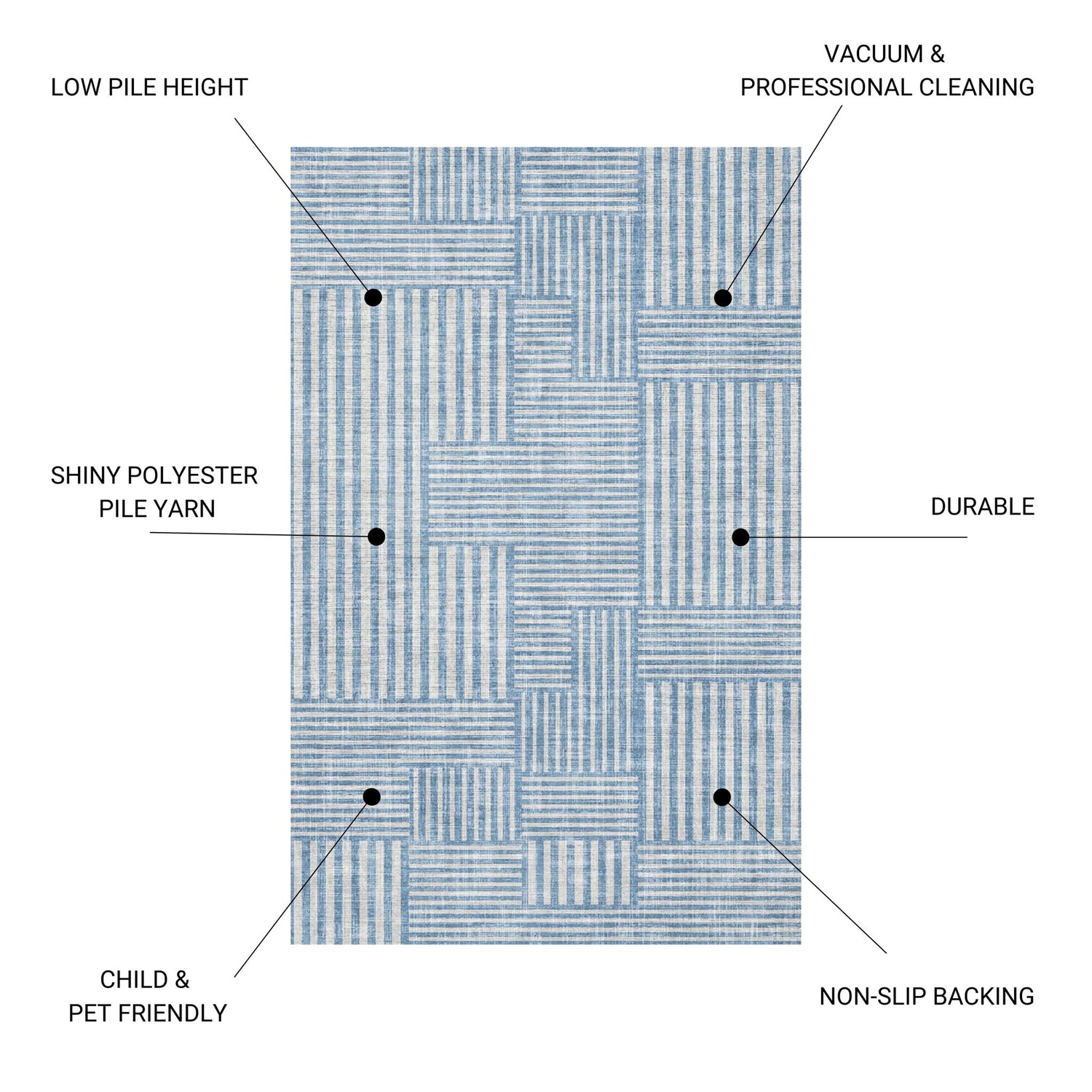 Macau - Non - Slip Accent Rug, Modern Design