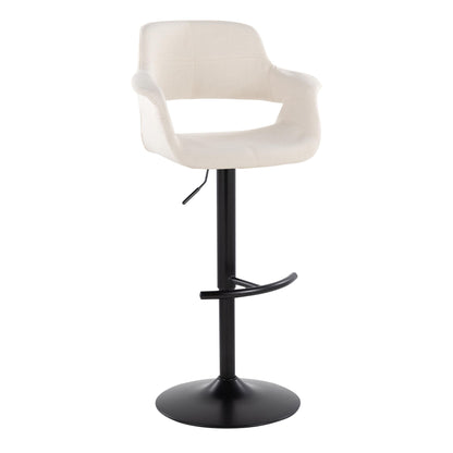 Vintage Flair - Mid Century Modern Adjustable Barstool With Swivel &amp; Rounded T Footrest (Set of 2)