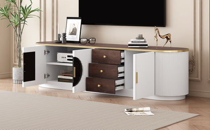 Modern Minimalist TV Stand For TVs Up To 80&quot; With 3 Drawers And 1 Shelf