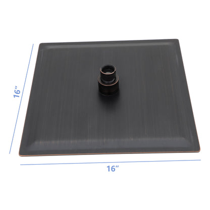 16&quot; Square Rainfall Shower Head Fixed Wall Mount With Full Body Coverage &amp; Self Cleaning Silicone Nozzles