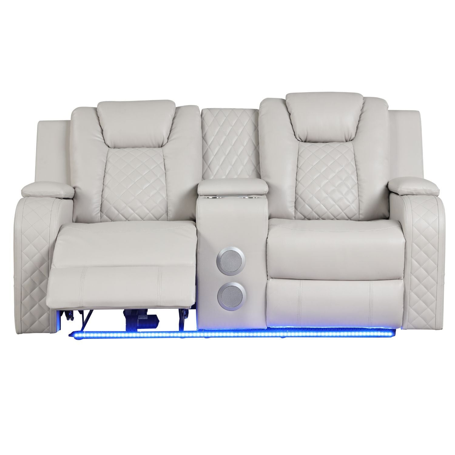 Benz - Power Reclining Loveseat &amp; LED Lighting And Built In USB