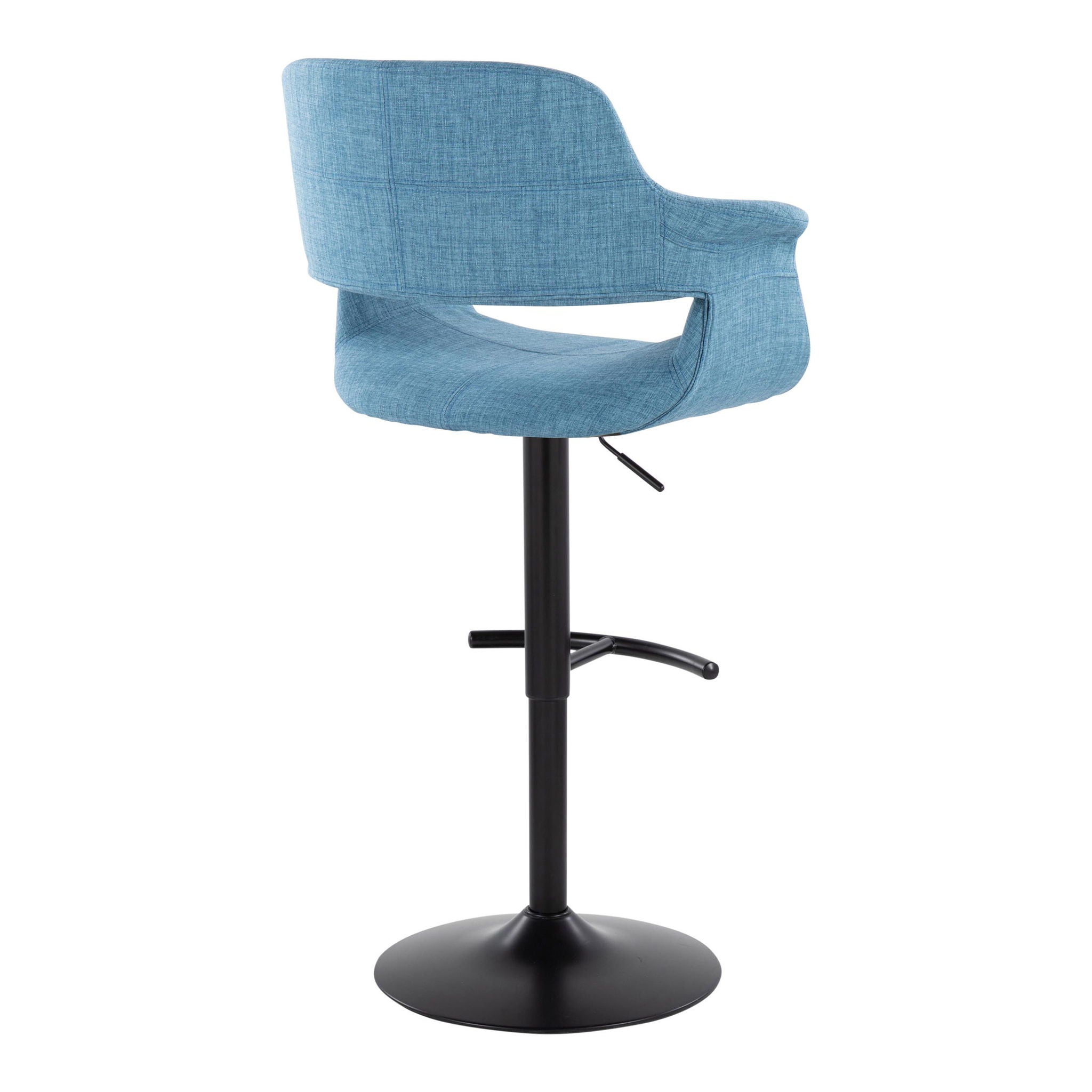 Vintage Flair - Mid Century Modern Adjustable Barstool With Swivel &amp; Rounded T Footrest (Set of 2)