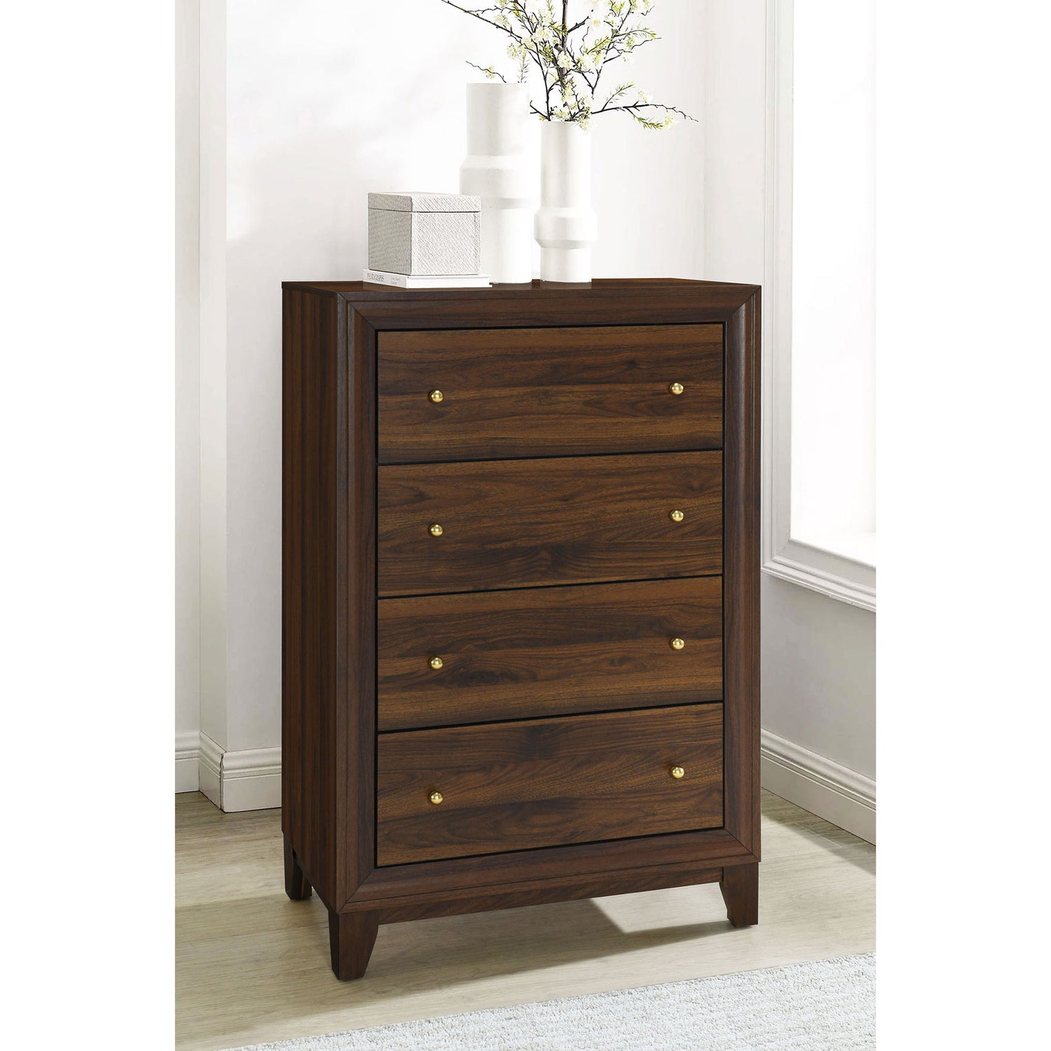 Anza - 4 Drawer Chest Storage Solution - Walnut