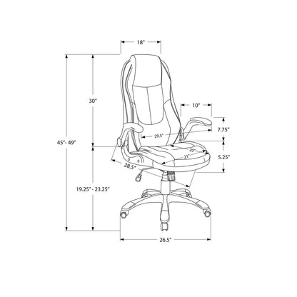 Office Chair, Adjustable Height, Swivel, Ergonomic, Armrests, Contemporary &amp; Modern - Black