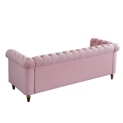 Chesterfield - Velvet Sofa 84.65&quot; For Living Room