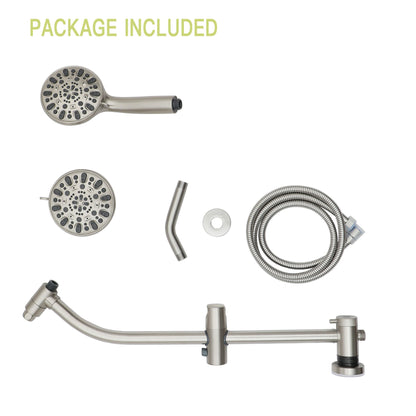 Multi Function Dual Shower Head Shower System With 4.7&quot; Rain Showerhead, 7 Function Hand Shower, Adjustable Slide Bar
