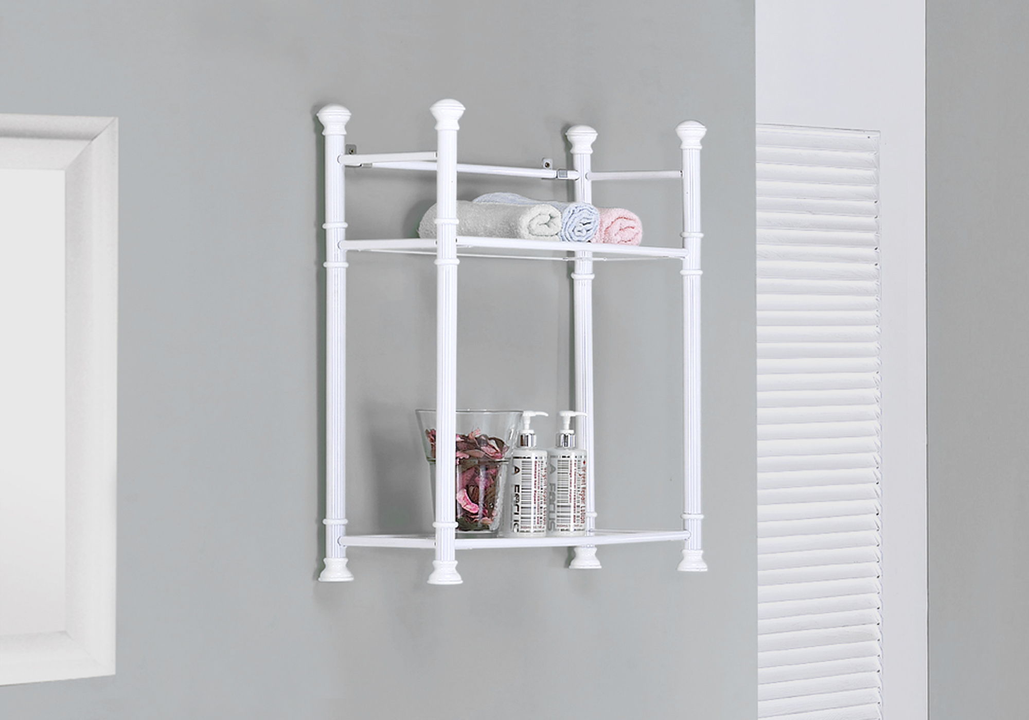 Bathroom Accent, Shelves, Storage, Tempered Glass, Contemporary &amp; Modern - White