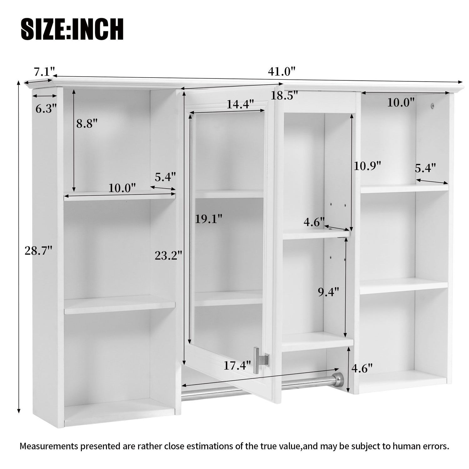 3 In 1 Modern Bathroom Mirror Cabinet With Adjustable Shelf, Soft Close Door, High Definition Mirror &amp; Towel Bar