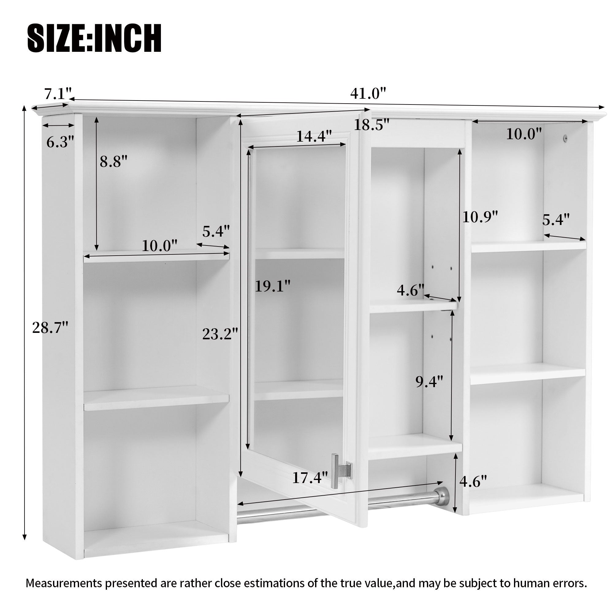 3 In 1 Modern Bathroom Mirror Cabinet With Adjustable Shelf, Soft Close Door, High Definition Mirror &amp; Towel Bar