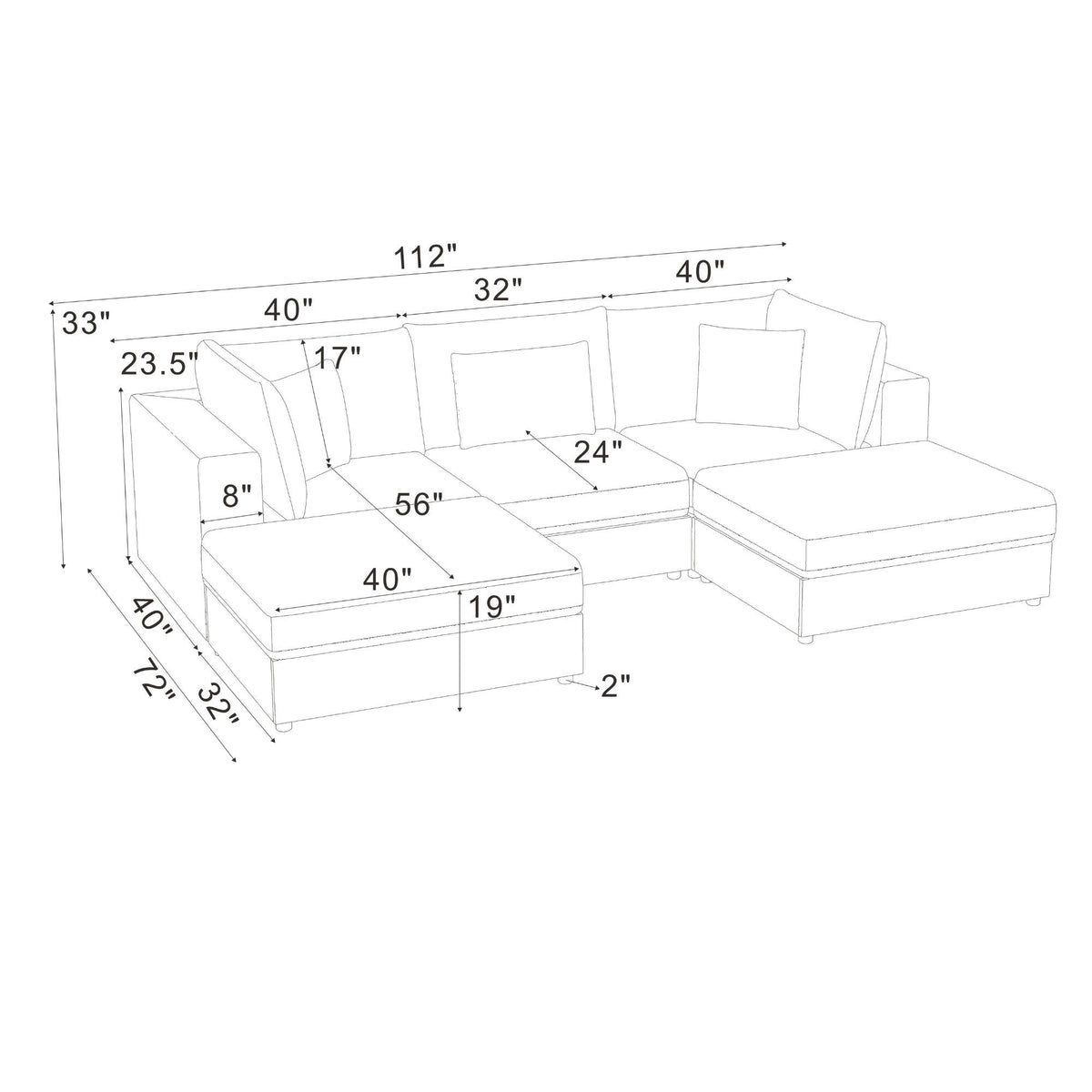 Modular Sectional &amp; Custom Configuration, Toss Pillows