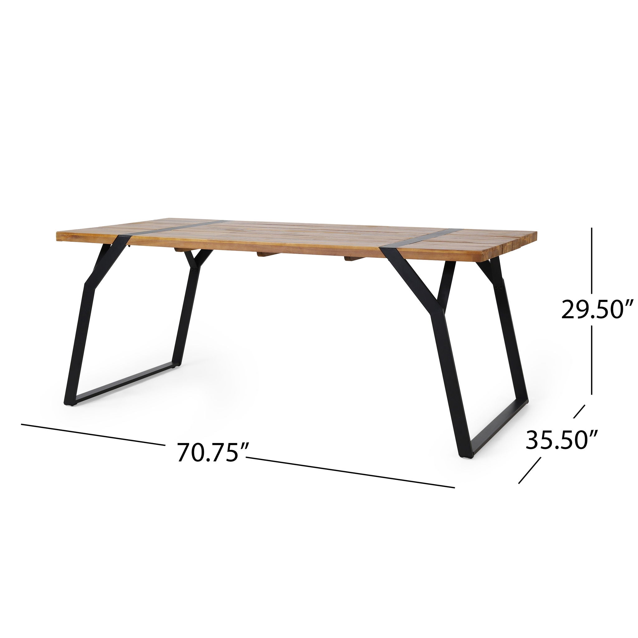 Zora - Dining Table Industrial &amp; Iron Table - Black