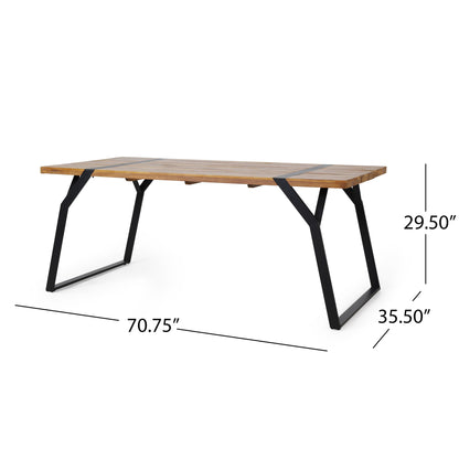 Zora - Dining Table Industrial &amp; Iron Table - Black